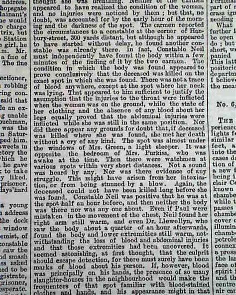 Much Detail On The Death Of Ripper Victim Mary Ann Nichols