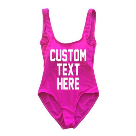 Custom Hot Pink One Piece Swimsuit Create Your Own Monokini Etsy In