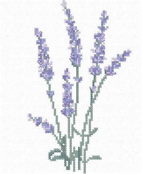 Cross Stitch Lavender Pdf Pattern For Hand Embroidery Etsy