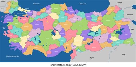 Royalty Free A Large Colorful And Detailed Map Of Turkey With