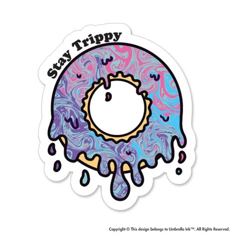 Stay Trippy Doughnut Hippie Sticker Car Bumper De Calcomanías Etsy