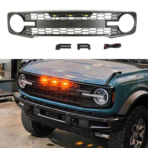 Front Grille For 2021 2022 Ford Bronco Grill Grilles Honeycomb W