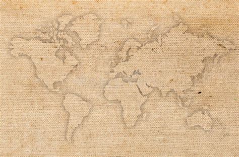 World Map Outline On Brown Fabric Stock Illustration Illustration Of