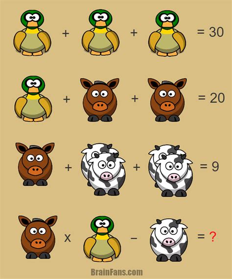 The answer is provided below the puzzle image. Brain teaser - Number And Math Puzzle - Math equation with ...