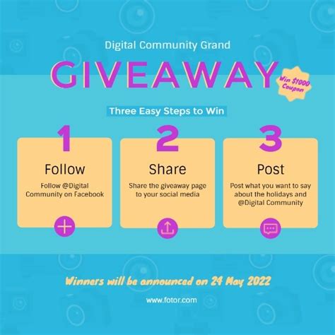 Design & download your post instantly. Online Big Giveaway Instagram Post Template | Fotor Design ...