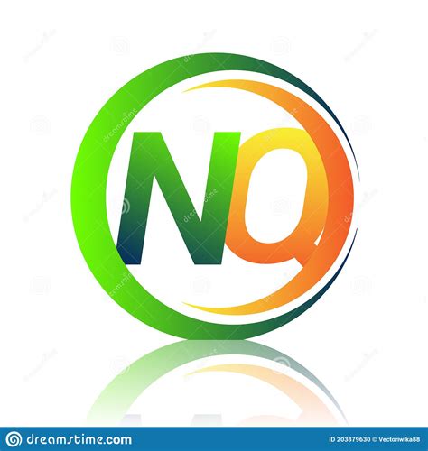 Initial Letter Logo Nq Company Name Green And Orange Color On Circle
