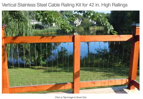 No painting, no staining, no rust, no rot. Vertical Stainless Steel Cable Railing Kit for 42 in. High ...