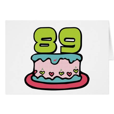 89 year old birthday cake greeting card zazzle