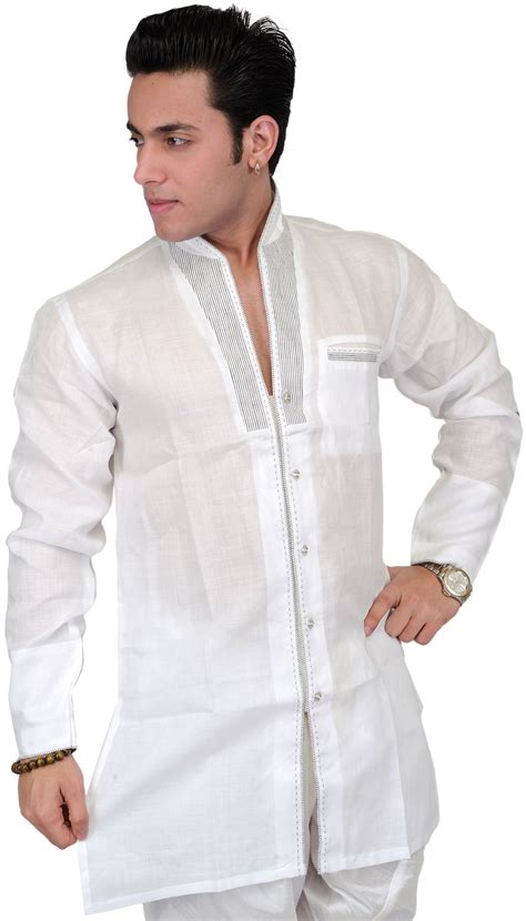 Bright White Designer Shirt With Stylish Collar