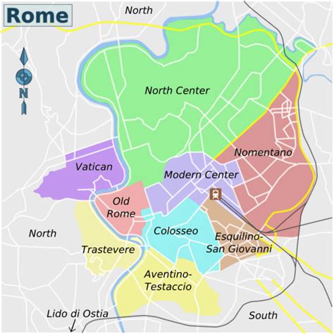 Roma Cartina Quartieri