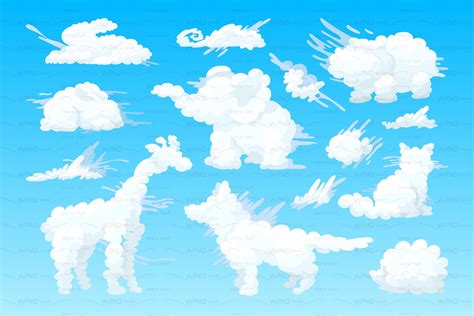 Vector 3d Animal Shaped Clouds Cat And Cloud Cloud Illustration