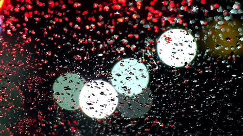 Wallpaper Drops Wet Bokeh Surface Lights Glass Rain Hd Picture Image