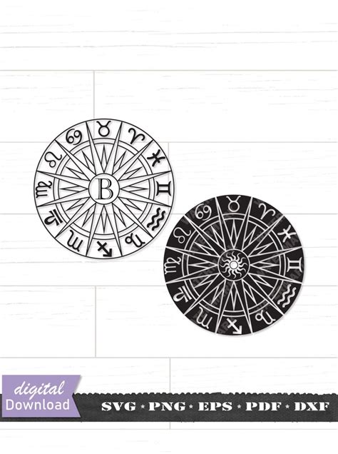 Zodiac Wheel Svg Dxf Astrology Signs Zodiac Symbols Etsy
