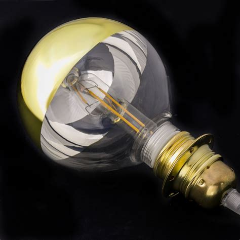 Modular Led Decorative Light Bulb With Gold Semisphere 5w E27 Dimmable