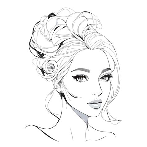 Premium Vector A Woman With A Flower In Her Hair