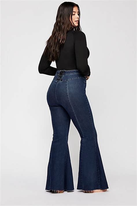 Crvy Super High Rise Lace Up Flare Jeans Flare Jeans Best Jeans For