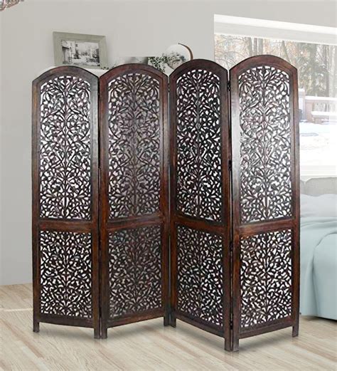 Buy Solid Wood Room Divider In Brown Colour By Wooden Twist Online