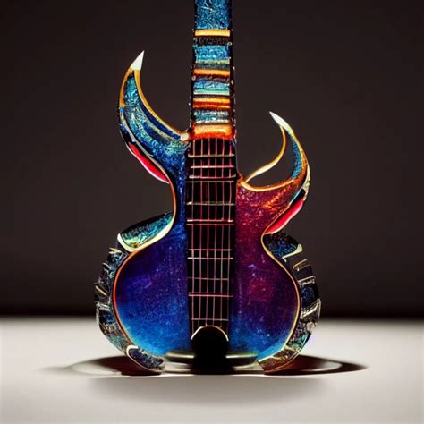 An Electric Guitar Made If Glass And Diamond With Midjourney Openart