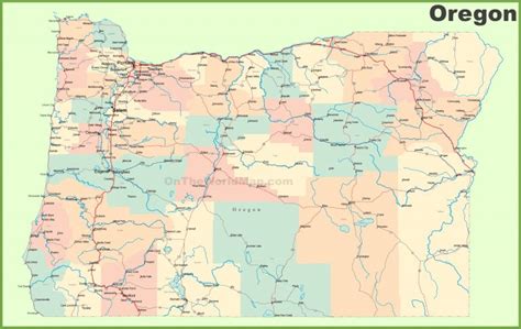 Road Map Of Oregon With Cities California Oregon Washington Road Map