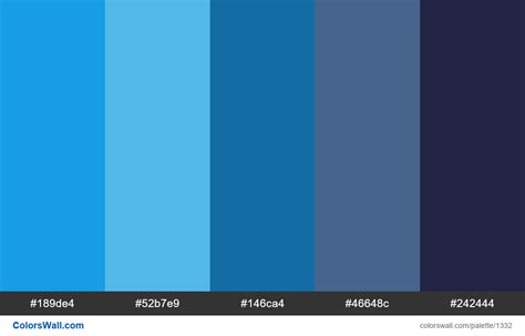 Modern Dashboard Colors Hex Colors 189de4 52b7e9 146ca4 46648c