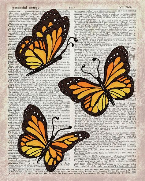 Potential Energy Of Butterfly Effect Dictionary Page Art V Painting By
