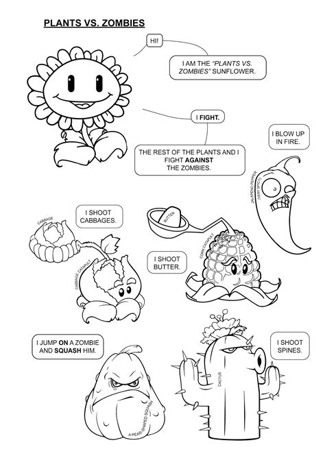 Plants Versus Zombies Coloring Coloring Pages