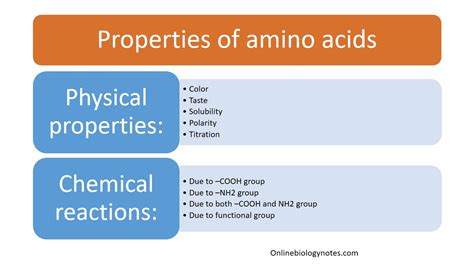 Properties Of Amino Acids Physical And Chemical Online Biology Notes