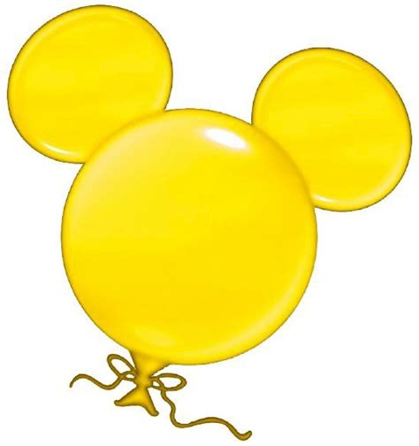 A Yellow Mickey Mouse Balloon With Two Ears