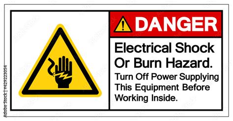 Danger Electric Shock Or Burn Hazard Symbol Sign Vector Illustration