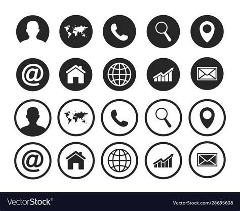 Contact Us Icons Web Icon Set Royalty Free Vector Image