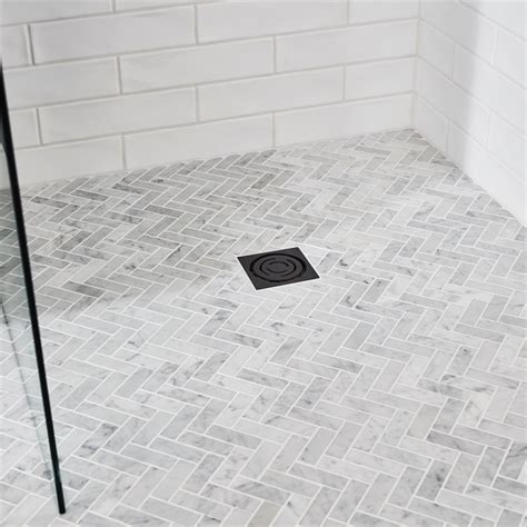 Carrara Marble Herringbone Floor Tile
