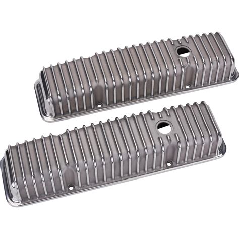 Polished Aluminum Small Block Chevy Short Valve Covers For 327 350 383