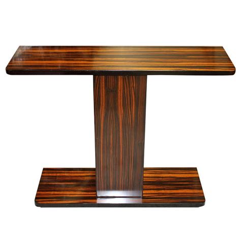 French Art Deco Exotic Macassar Ebony Console Table Circa 1940s At