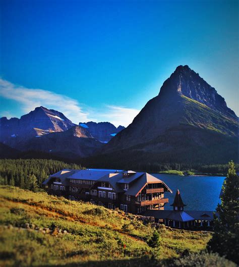 Many Glacier Hotel And Swiftcurrent Lake Glacier National