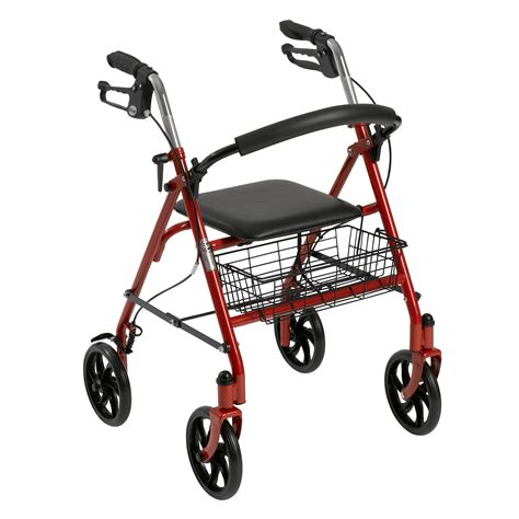 Four Wheel Rollator Walker With Fold Up Removable Back Support Star