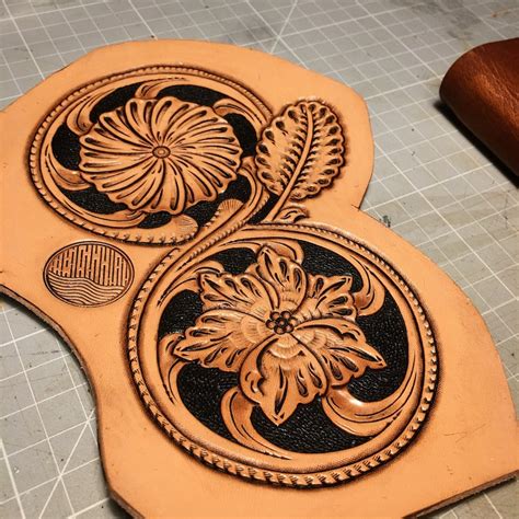 Leather Carving Tooling Pattern Sheridan Double Flower Pdf Etsy