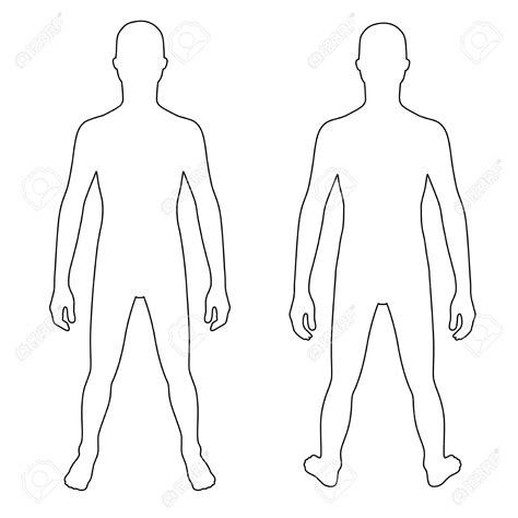 Images Of A Human Body Front And Back Outline Of Person Coloring Page