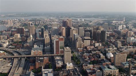 5k Stock Footage Aerial Video Of A View Of Downtown Baltimore
