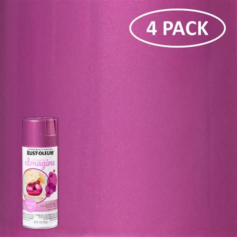 Rust Oleum Imagine 4 Pack Gloss Chrome Pink Spray Paint Net Wt 10 Oz