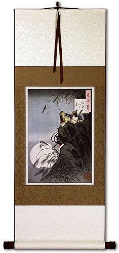 Samurai Hideyoshi Bravely Climbing Japanese Woodblock Print Repro