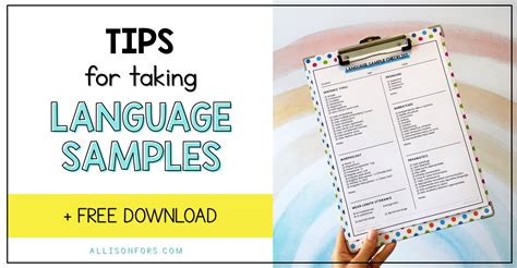 Tips For Taking Language Samples Allison Fors