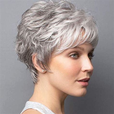 Elim Gray Wigs For White Women Short Curly Female Wig Full Synthetic Hair Womens Wigs With Wig