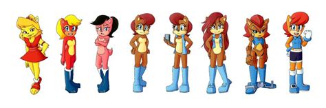 Sally Acorns Different Designs Sonic Artist Central Amino