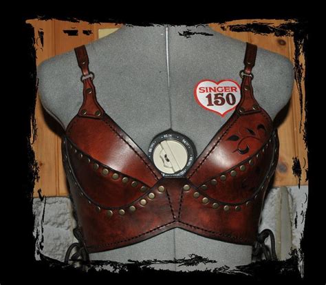 Leather Bra Front View Leather Bra Leather Armor Leather
