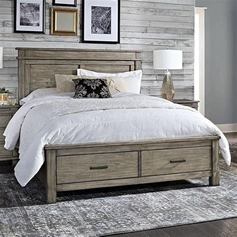 Valencia Bay Transitional Solid Wood Queen Storage Bed With 2 Drawers