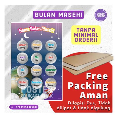Jual Poster Edukasi Nama Bulan Masehi Shopee Indonesia