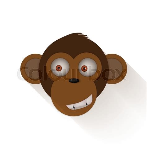 Funny Monkey Head Cartoon Monkey Stock Vector Colourbox