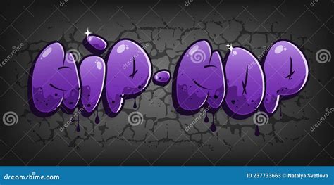 Hip Hop Lettering In Graffiti Style Bubble Graffiti Lettering Hip Hop Music Party Illustration