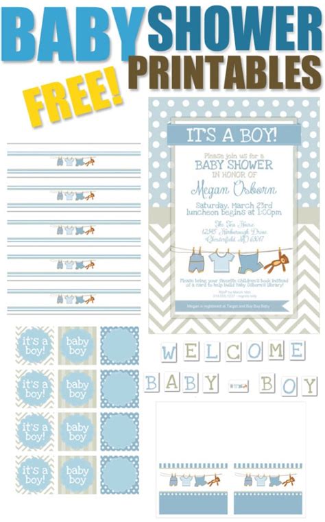 These onesie templates will help you get started on your custom baby shower decorations. 15 Free Baby Shower Printables - Pretty My Party - Party Ideas