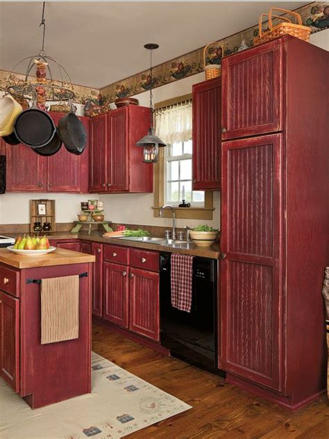 Custom Country Cabinets Painted Kitchen Cabinets Colors Red Kitchen